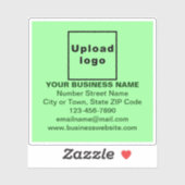 Marque d'affaires sur le Carré vert clair Sticker  (Feuille)