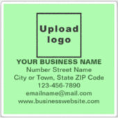 Marque d'affaires sur le Carré vert clair Sticker  (Devant)