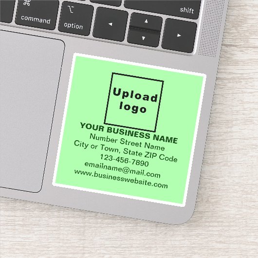 Marque d'affaires sur le Carré vert clair Sticker  (Détail)