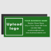 Marque d'affaires sur longue carte magnétique vert (Devant / Derrière)