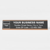 Marque d'affaires sur plaque de nom de bureau long (Devant)