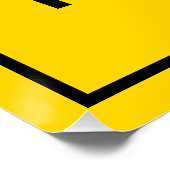 Marque d'affaires sur Rectangle jaune Poster brill (Coin)