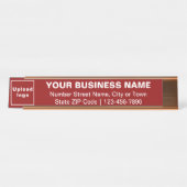 Marque d'affaires sur Red Long Desk Nom Plaque (Devant)
