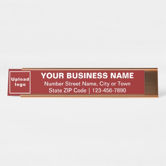 Marque d'affaires sur Red Long Desk Nom Plaque (Devant)
