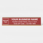 Marque d'affaires sur Red Long Desk Nom Plaque (Devant)