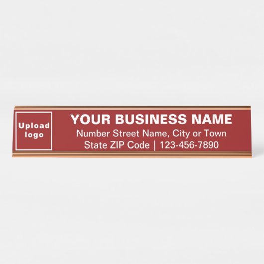 Marque d'affaires sur Red Long Desk Nom Plaque (Devant)