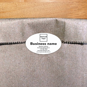 Marque d'affaires sur Sticker en forme ovale blanc