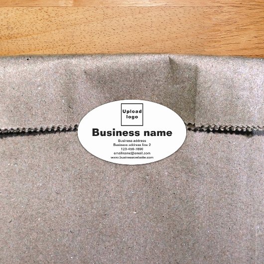 Marque d'affaires sur Sticker en forme ovale blanc