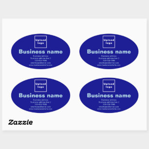 Marque d'affaires sur Sticker en forme ovale bleue