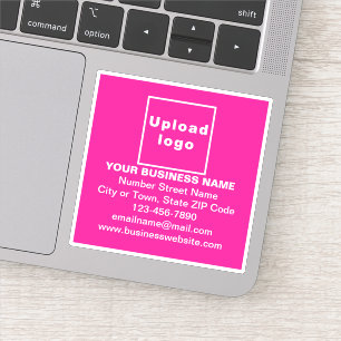 Marque d'affaires sur Sticker en vinyle Carré rose