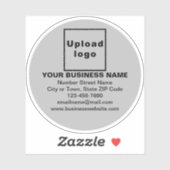 Marque d'affaires sur Sticker en vinyle gris rond (Feuille)