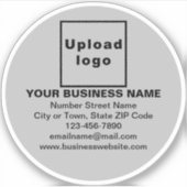 Marque d'affaires sur Sticker en vinyle gris rond (Devant)