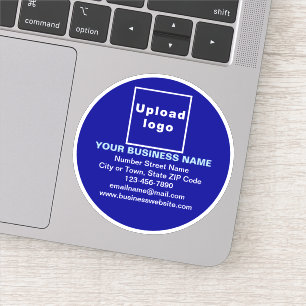 Marque d'affaires sur Sticker en vinyle rond bleu