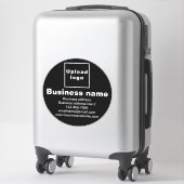 Marque d'affaires sur Sticker en vinyle rond noir (Sur valise)