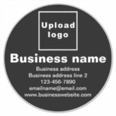 Marque d'affaires sur Sticker en vinyle rond noir (Devant)