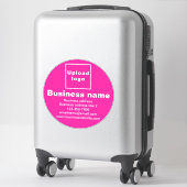 Marque d'affaires sur Sticker en vinyle rond rose (Sur valise)