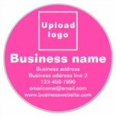 Marque d'affaires sur Sticker en vinyle rond rose (Devant)