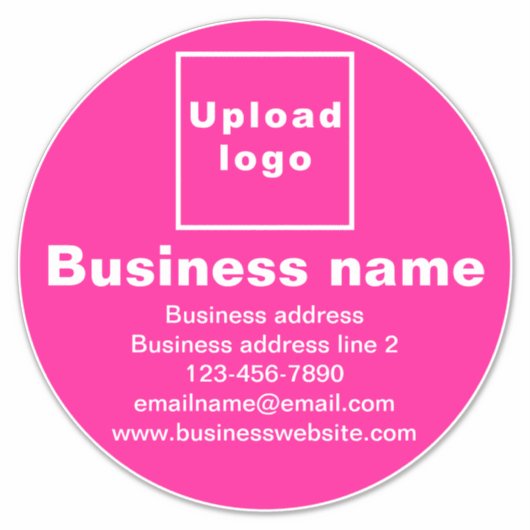 Marque d'affaires sur Sticker en vinyle rond rose (Devant)