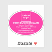 Marque d'affaires sur Sticker en vinyle rose ovale (Feuille)