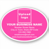 Marque d'affaires sur Sticker en vinyle rose ovale (Devant)
