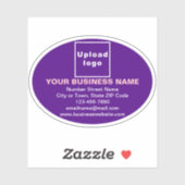 Marque d'affaires sur Sticker en vinyle violet ova (Feuille)