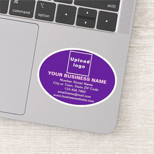 Marque d'affaires sur Sticker en vinyle violet ova (Détail)
