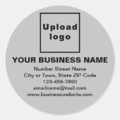 Marque d'affaires sur Sticker gris rond (Devant)