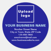 Marque d'affaires sur Sticker rond bleu (Devant)
