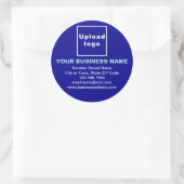Marque d'affaires sur Sticker rond bleu (Sac)