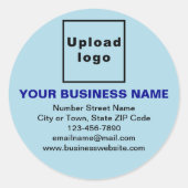 Marque d'affaires sur Sticker rond bleu clair (Devant)