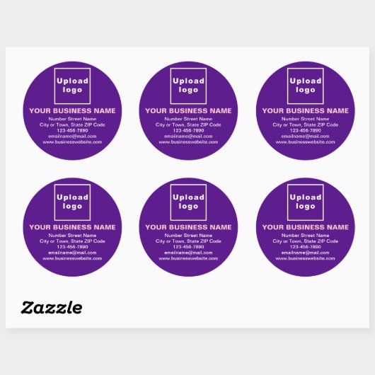 Marque d'affaires sur Sticker rond violet (Feuille)
