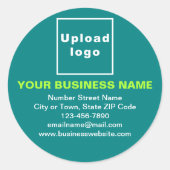 Marque d'affaires sur Sticker Turquoise vert rond (Devant)
