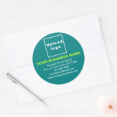 Marque d'affaires sur Sticker Turquoise vert rond (Enveloppe)