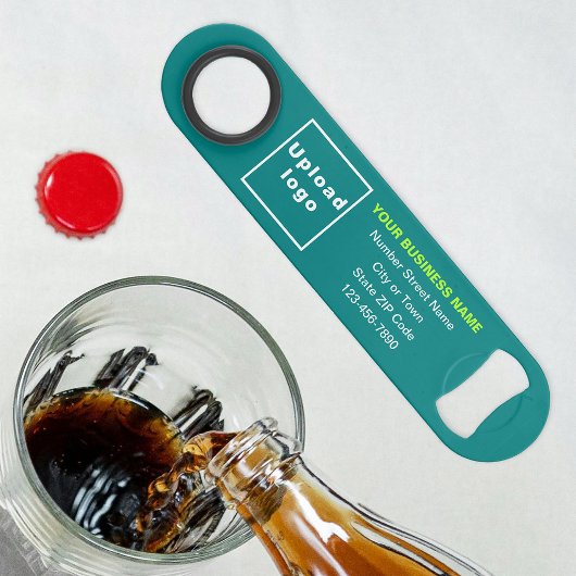 Marque d'affaires sur Turquoise Green Bottle Opene