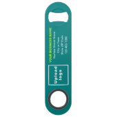 Marque d'affaires sur Turquoise Green Bottle Opene (Devant)