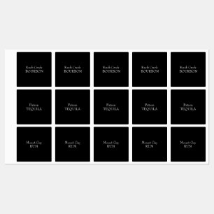 Marque d'alcool noir Étiquettes personnalisés