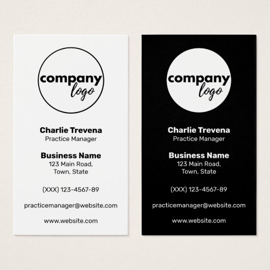 MARQUE DE LOGO À DEUX CÔTÉS NOIR ET BLANC MODERNE (Devant & derrière)