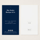 Marque de prix de vente au détail Blue Navy (Devant & derrière)