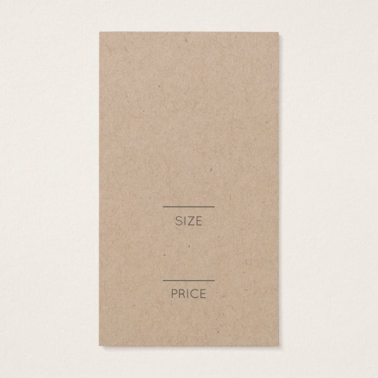 Marque de prix pour vêtements Kraft modernes avec  (Dos)