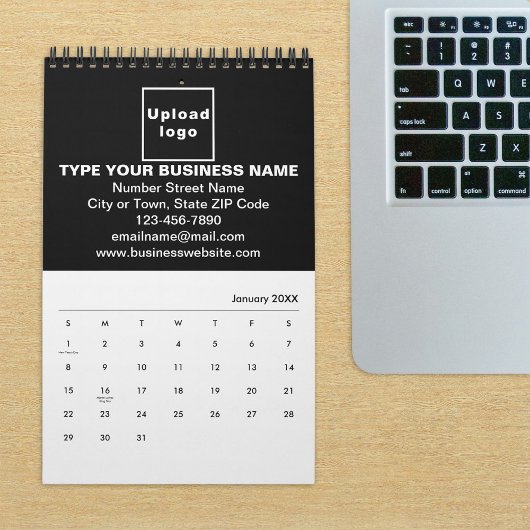 Marque d'entreprise noire sur le calendrier
