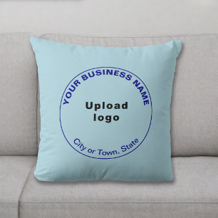 Marque d'entreprise ronde Coussin décoratif bleu