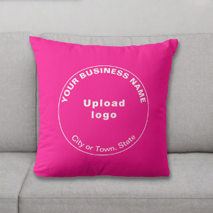 Marque d'entreprise ronde Coussin décoratif rose