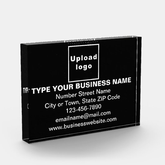 Marque d'entreprise sur bloc photo rectangle noir (Gauche)