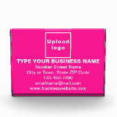 Marque d'entreprise sur bloc photo rectangle rose (Devant)