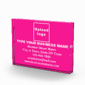 Marque d'entreprise sur bloc photo rectangle rose (Droite)