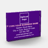 Marque d'entreprise sur bloc photo rectangle viole (Gauche)