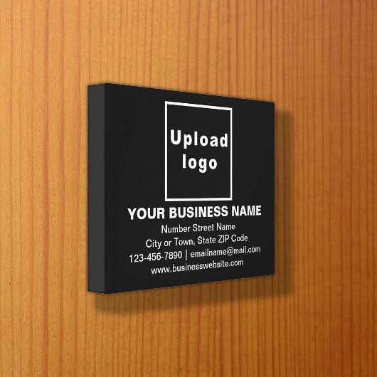 Marque d'entreprise sur toile rectangle noir