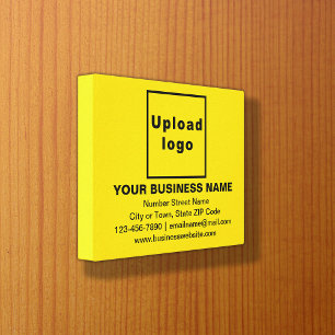 Marque d'entreprise sur toile rectangulaire jaune