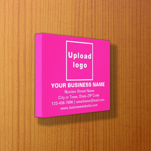 Marque d'entreprise sur toile rectangulaire rose