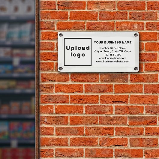 Marque d'entreprise sur une petite bannière blanch